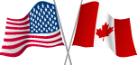 USA flag and Canadian Flag